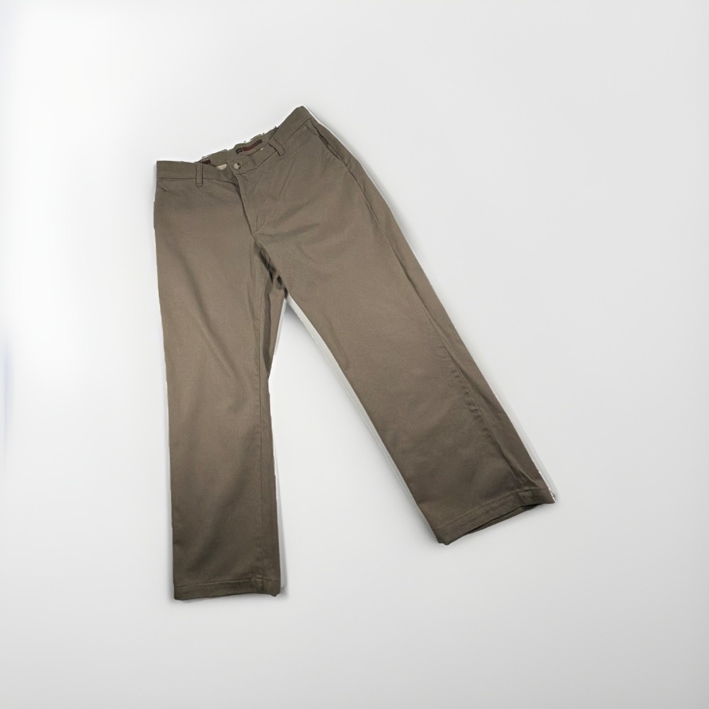 Lee Khaki Pants Men's 34X29 Tan Flat Front Custom Fit Flex Waist - Picture 2 of 10